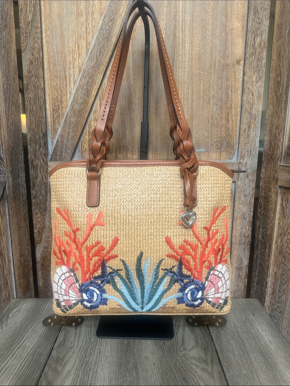 Brighton June Straw Tote Sea Shore Collection Shoulder Purse Handbag